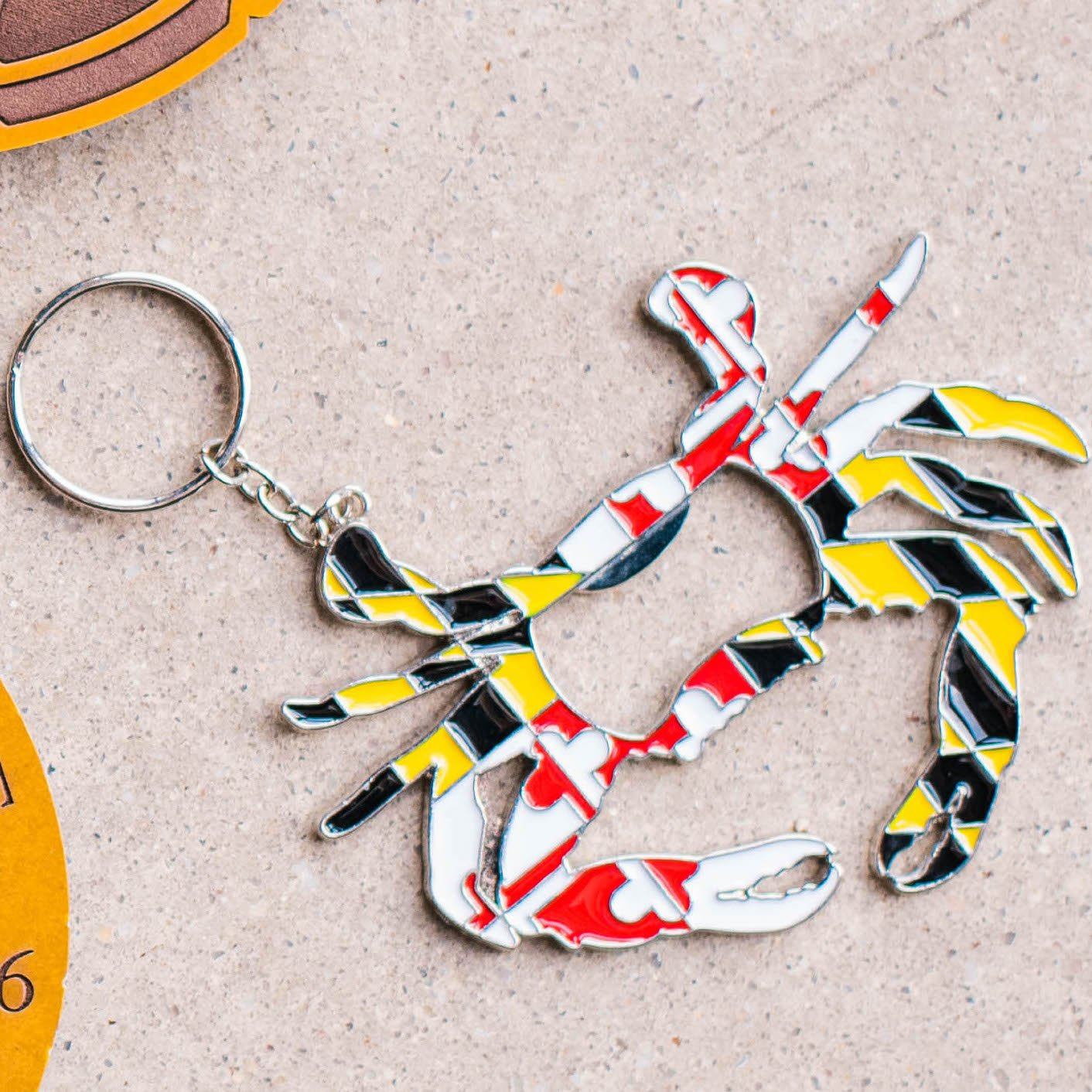 Maryland Full Flag Crab / Key Chain w/ Bottle Opener - Route One Apparel