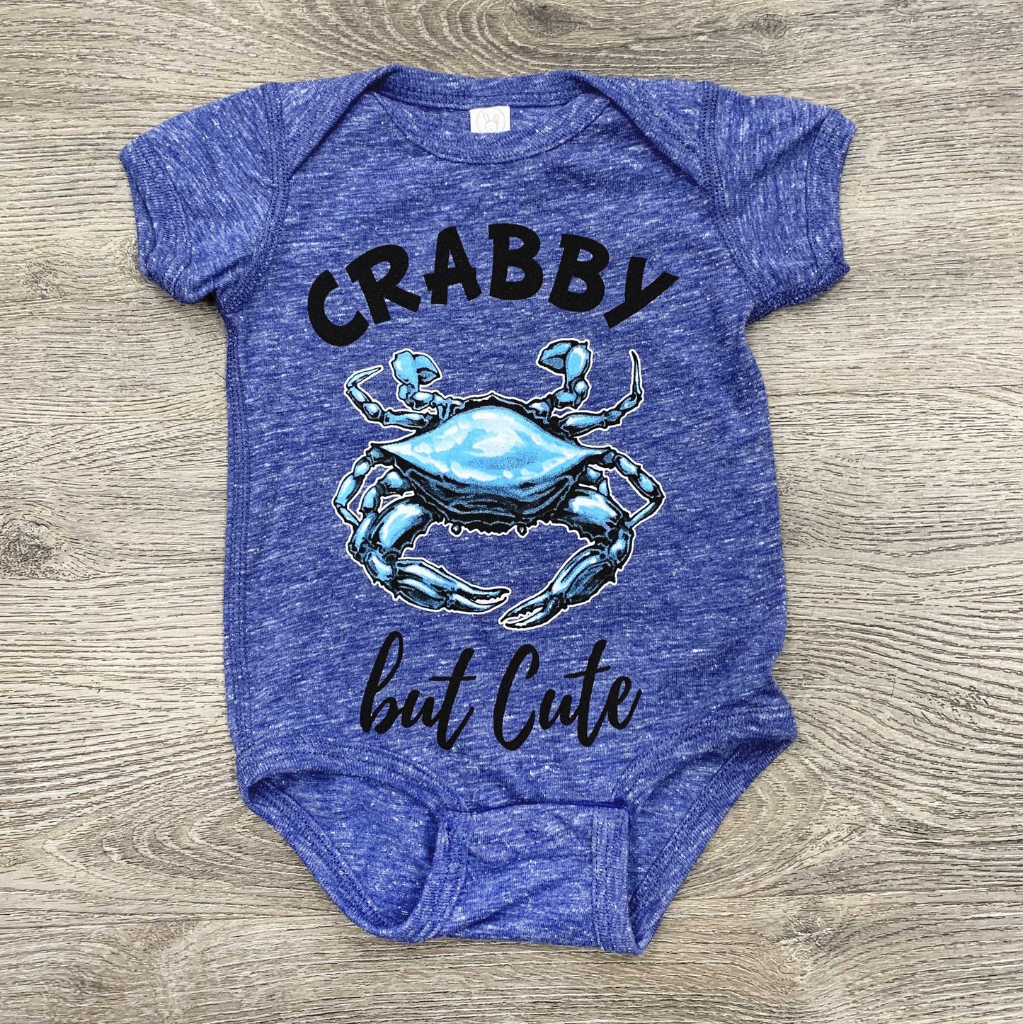 Crabby But Cute (Royal Melange) / Baby Onesie - Route One Apparel