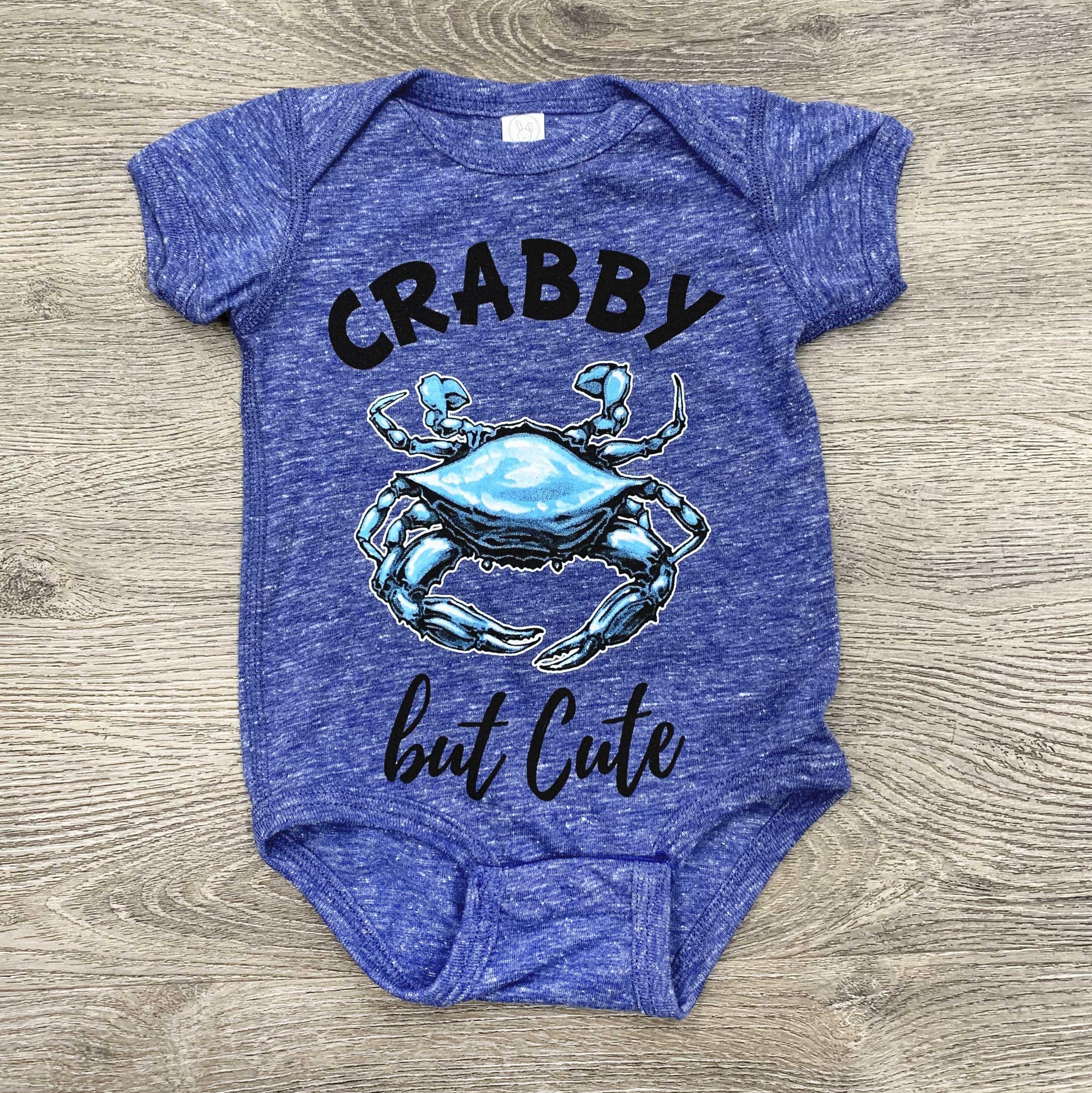 Crabby But Cute (Royal Melange) / Baby Onesie - Route One Apparel