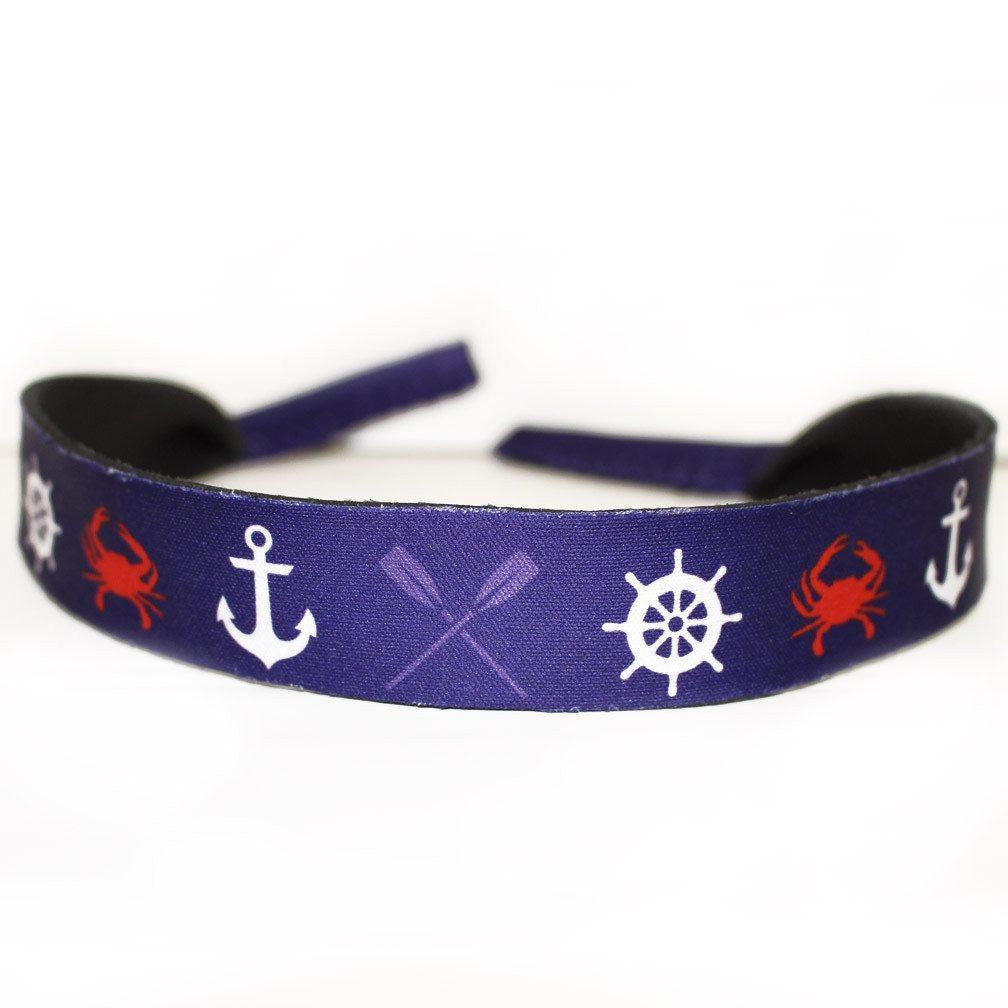 Nautical Crab, Anchor & Oar / Neoprene Sunglass Strap - Route One Apparel