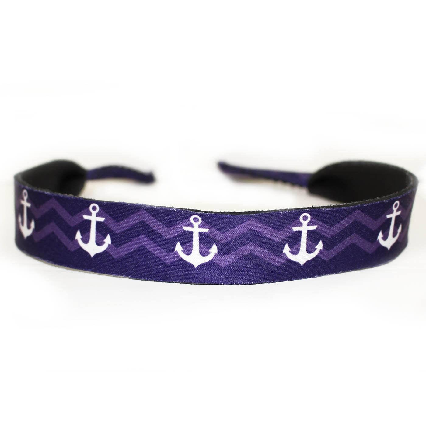 Nautical Anchor Chevron (Style 1) / Neoprene Sunglass Strap - Route One Apparel