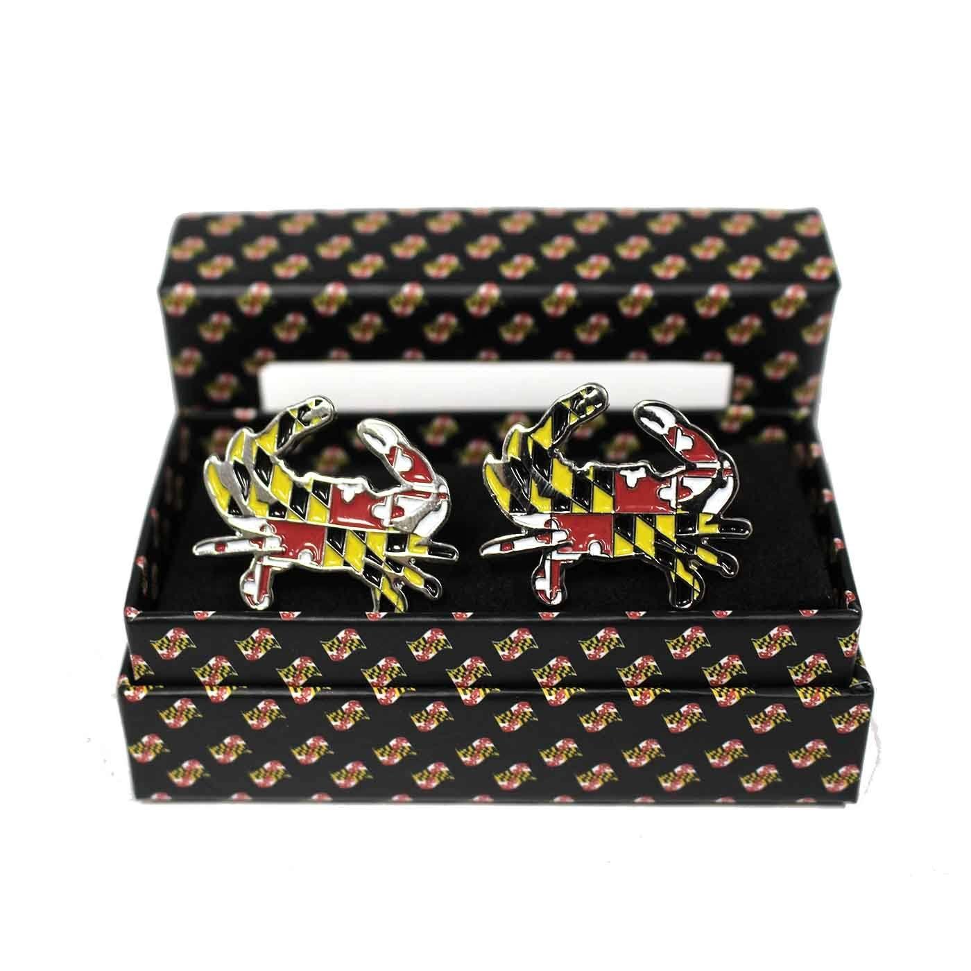 Maryland Full Flag Crab / Enamel Cufflinks - Route One Apparel