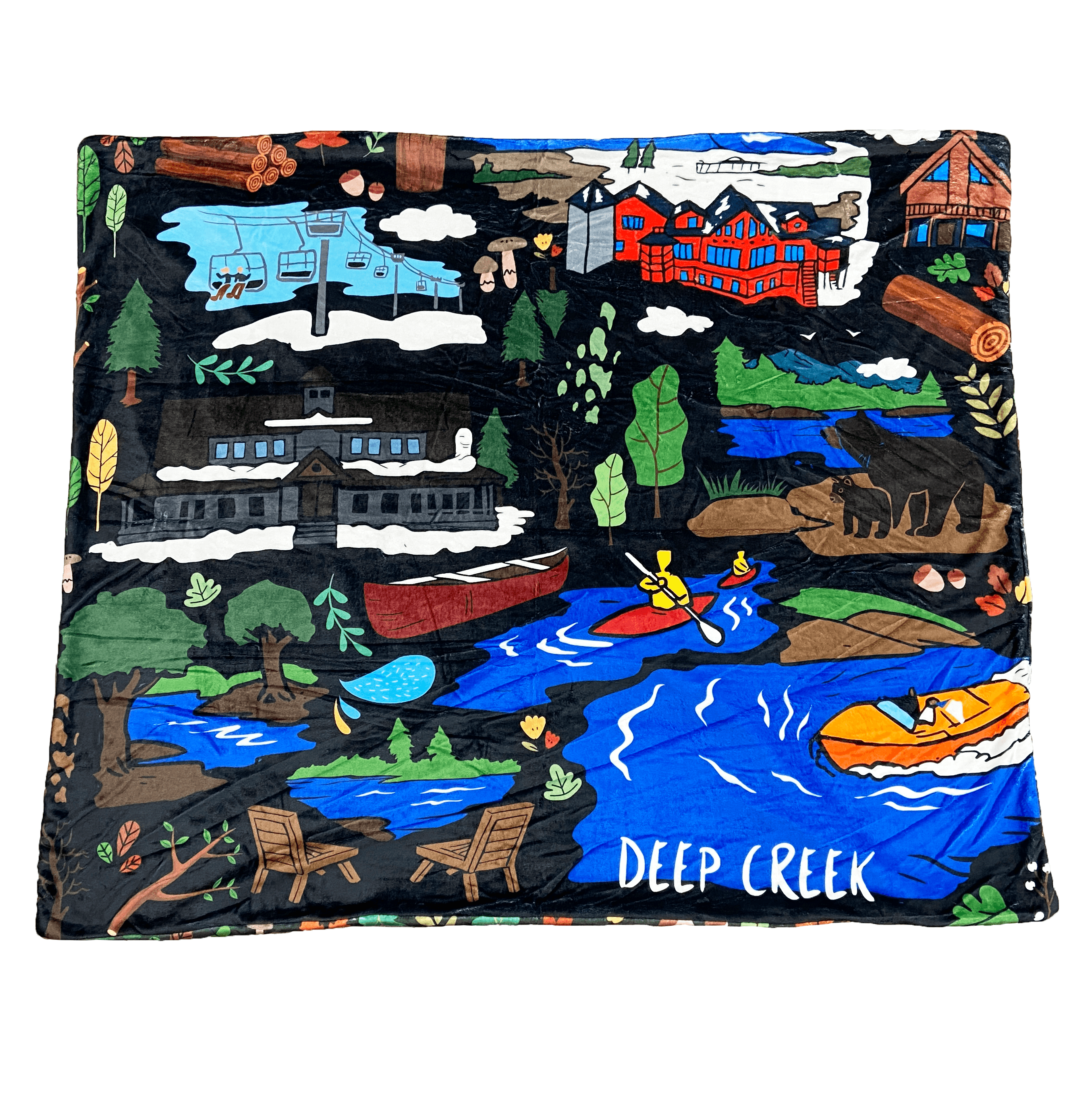 Deep Creek Mural / 58in x 48in Blanket - Route One Apparel