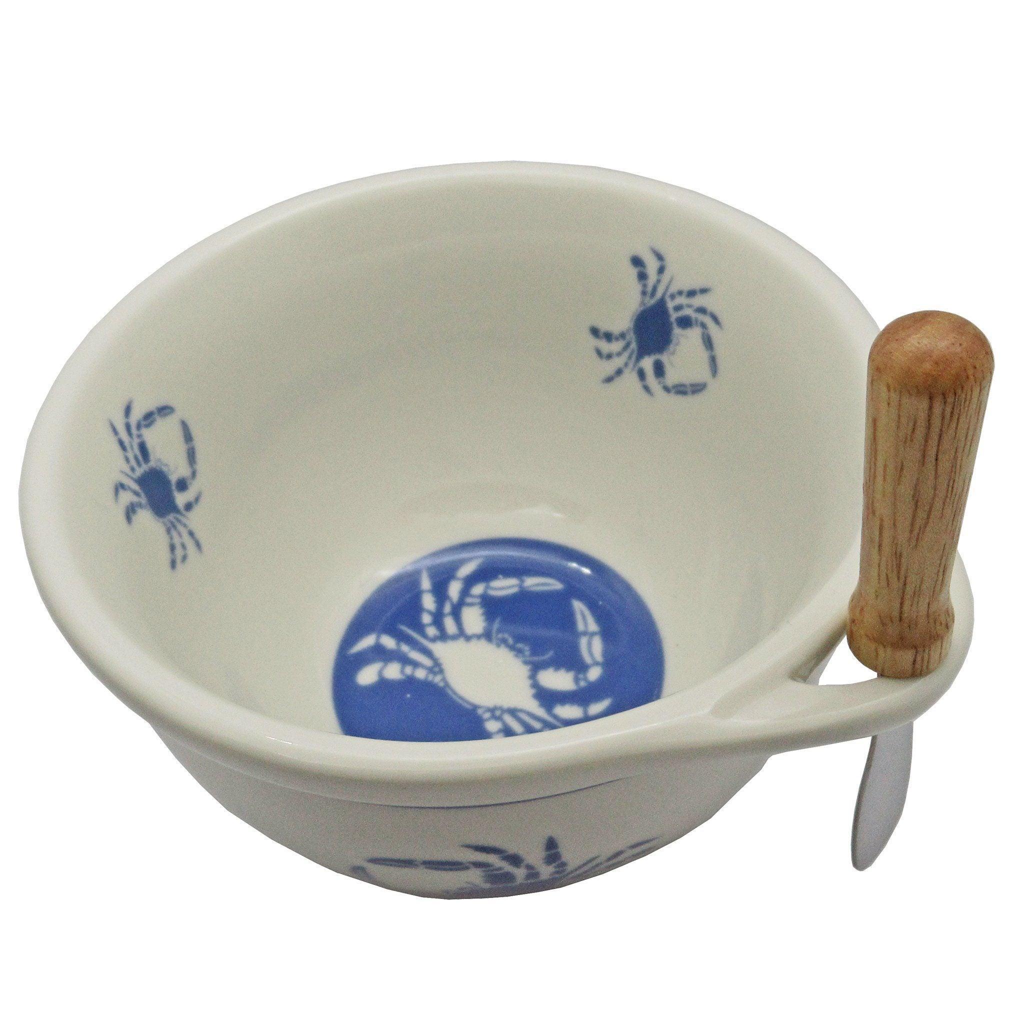 Blue Crab Design / Dip Bowl w/ Spreader - Route One Apparel