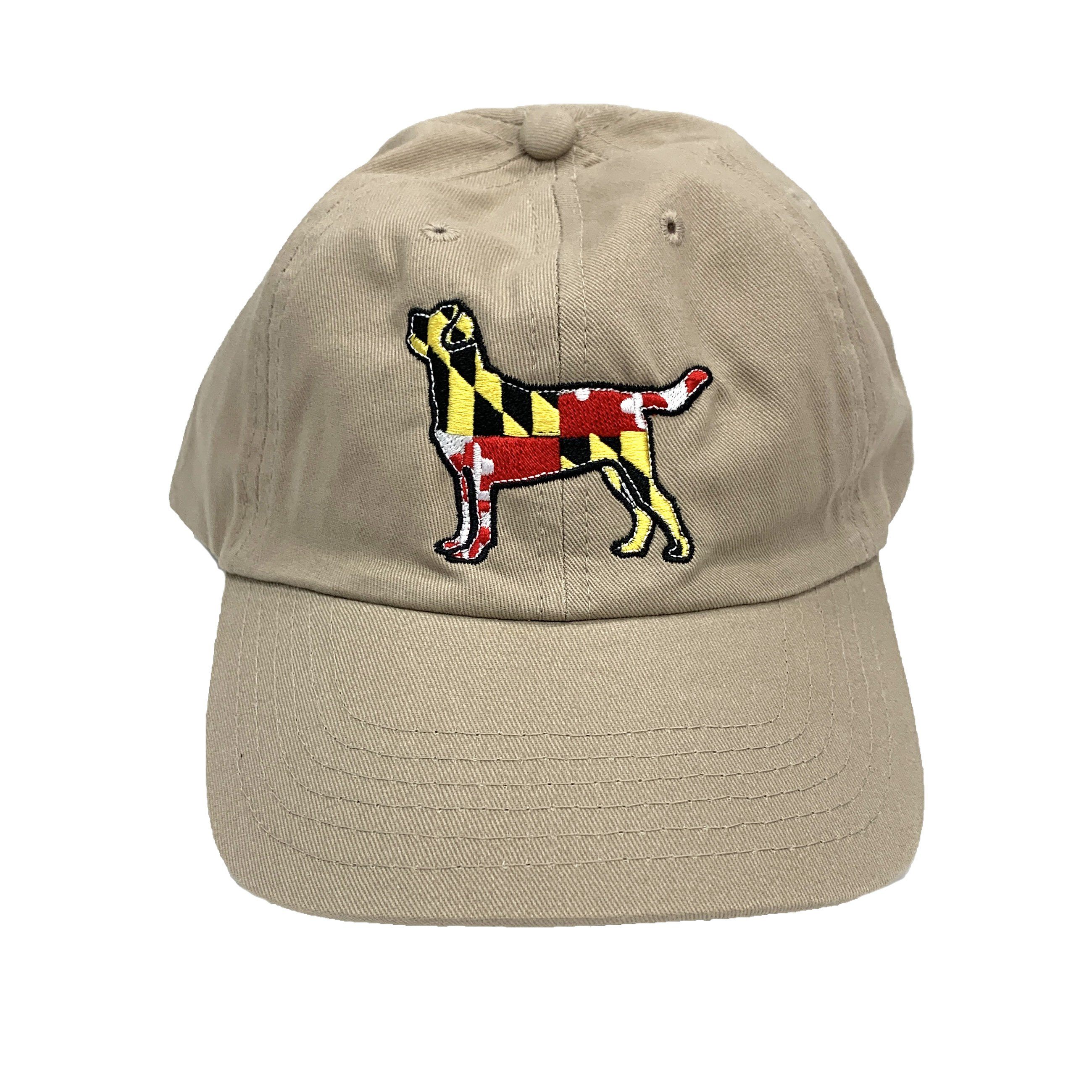 Dog Silhouette with Maryland Flag (Dark Khaki) / Baseball Hat - Route One Apparel