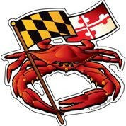 Red Crab & Waving Flag / Sticker - Route One Apparel