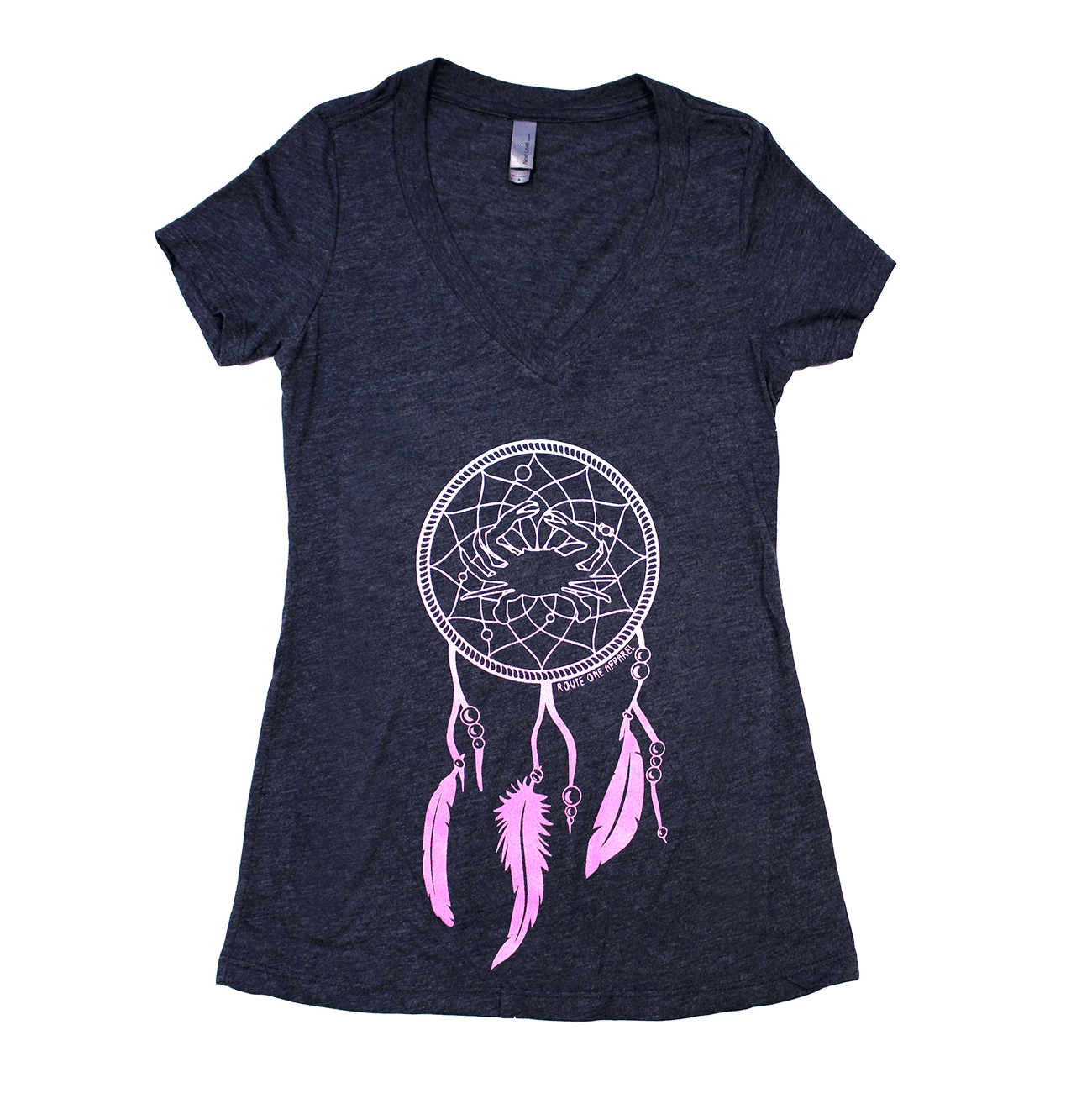 Crab Dream Catcher (Vintage Navy) / Ladies V-Neck Shirt - Route One Apparel