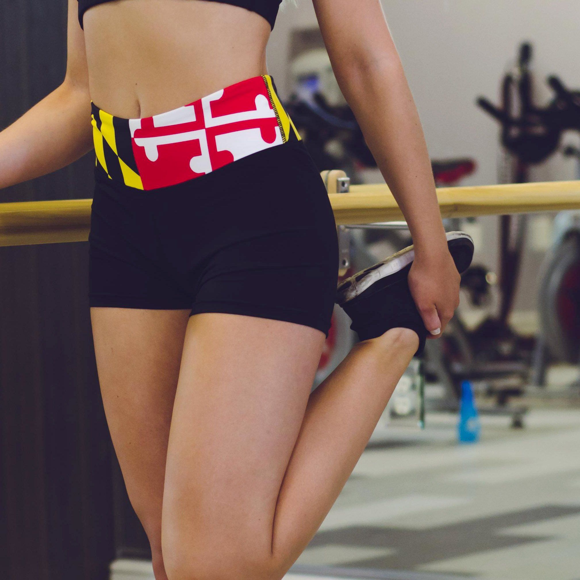 Maryland Flag Waist Band / Stretch Shorts - Route One Apparel