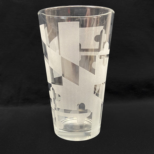 Maryland Flag (Etched) / Pint Glass - Route One Apparel