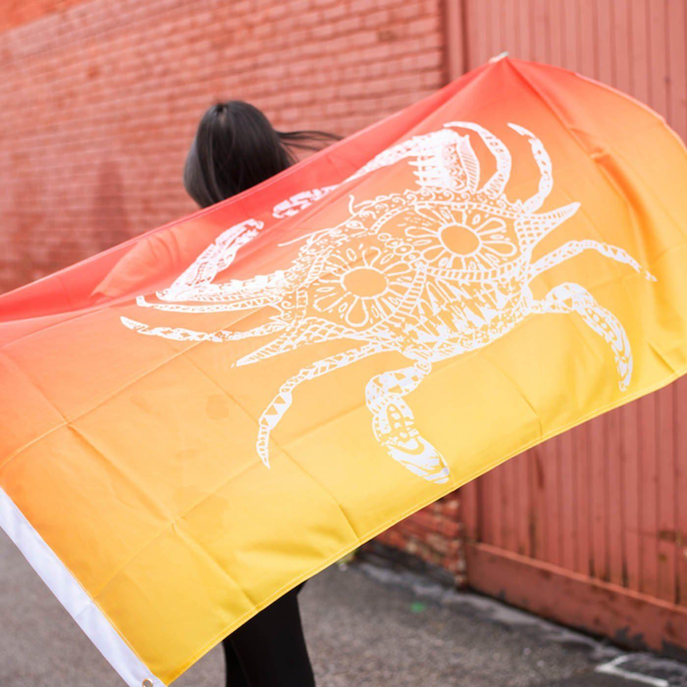 Henna Crab (Sunset Red) / Flag - Route One Apparel