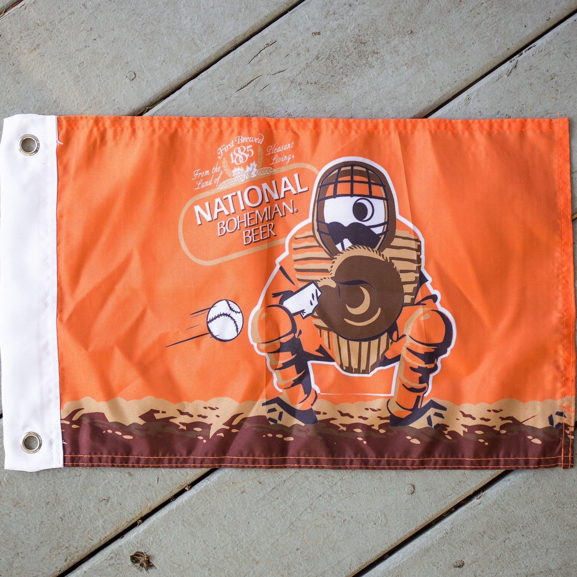 Natty Boh Baseball Catcher (Orange) / Flag - Route One Apparel