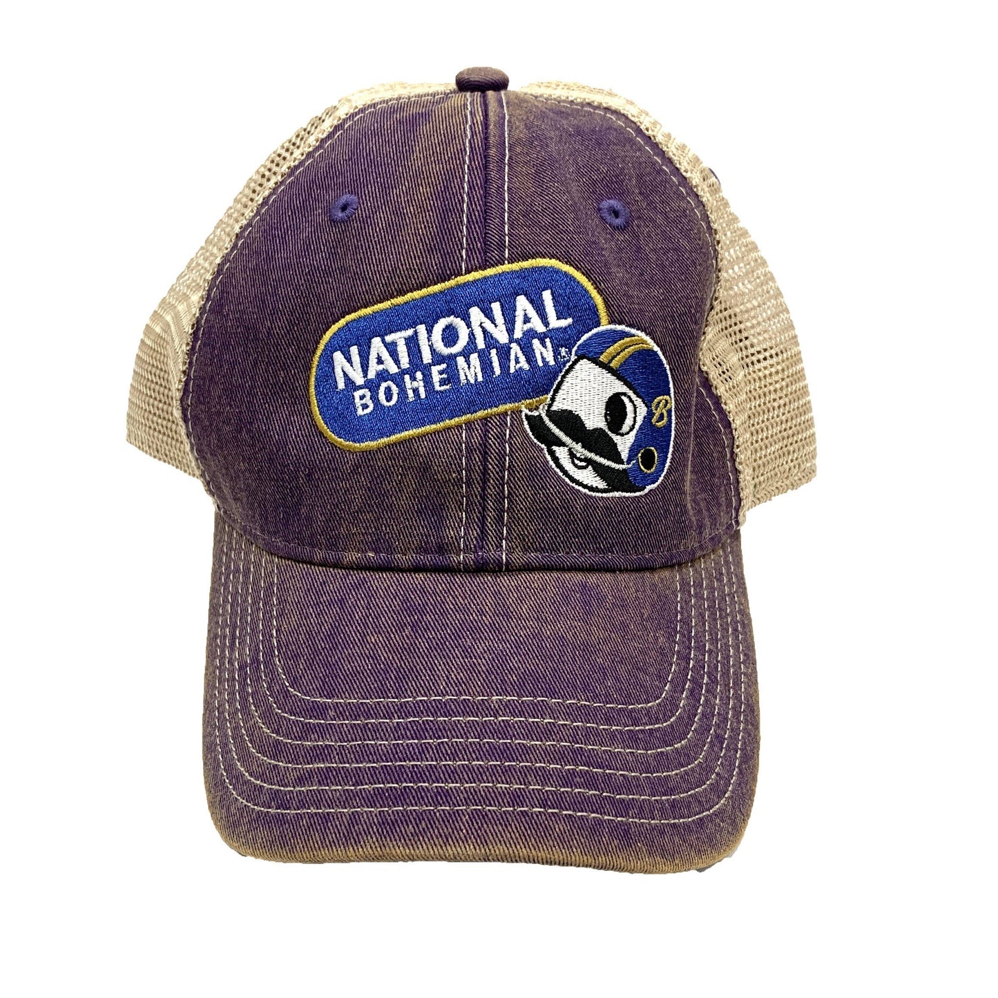 Football National Bohemian Pill Logo (Purple w/ Khaki Mesh) / Trucker Hat - Route One Apparel