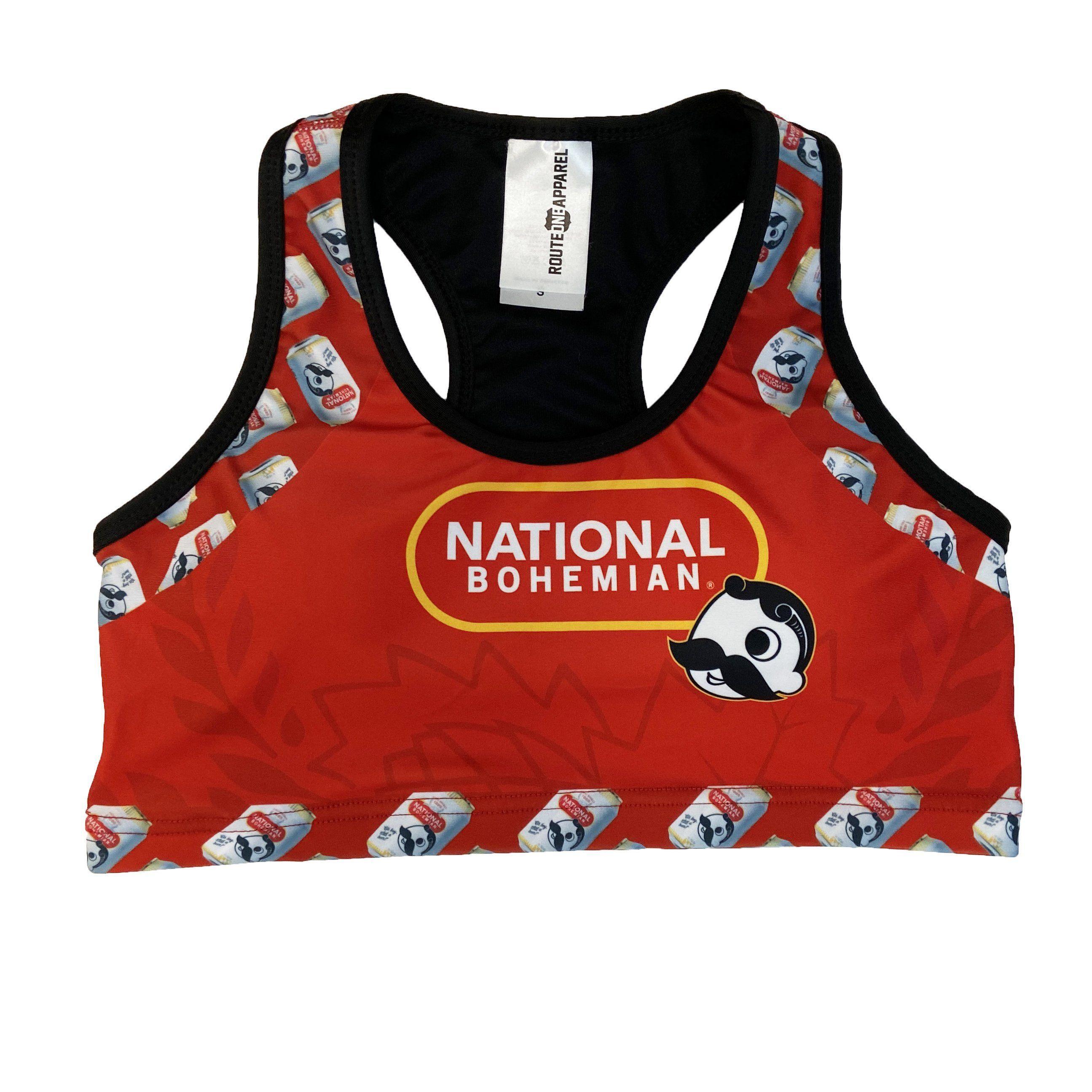 National Bohemian Can Pattern Outline / Sports Bra - Route One Apparel