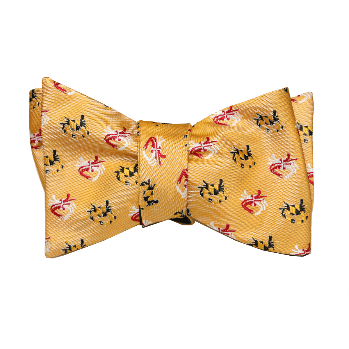 Embroidered Maryland Flag Crab (Gold) / Self-Tie Bowtie - Route One Apparel