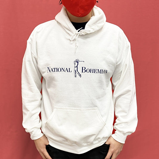 National Bohemian Golf (White) / Hoodie - Route One Apparel