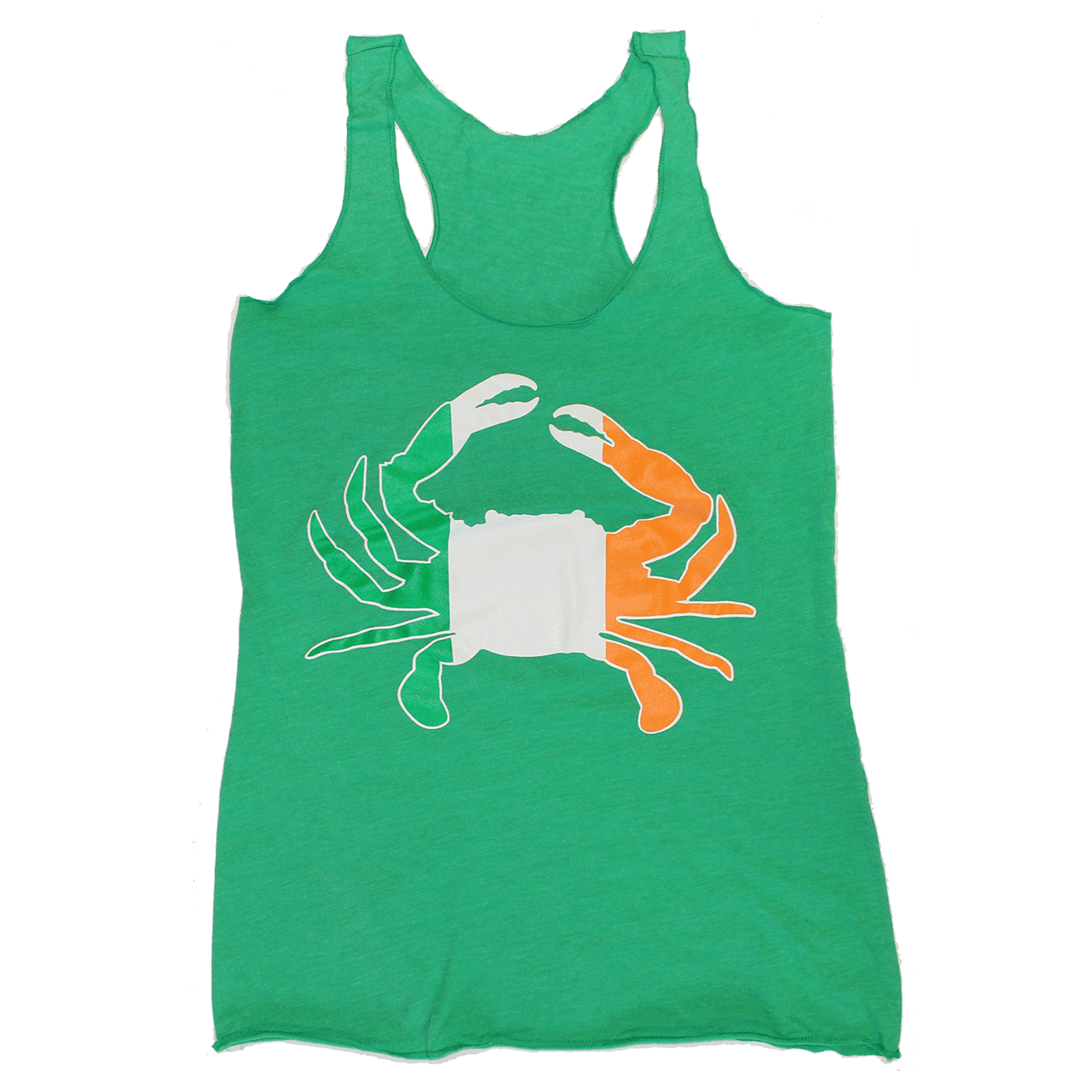 Irish Crab (Green) / Ladies Racerback Tank - Route One Apparel