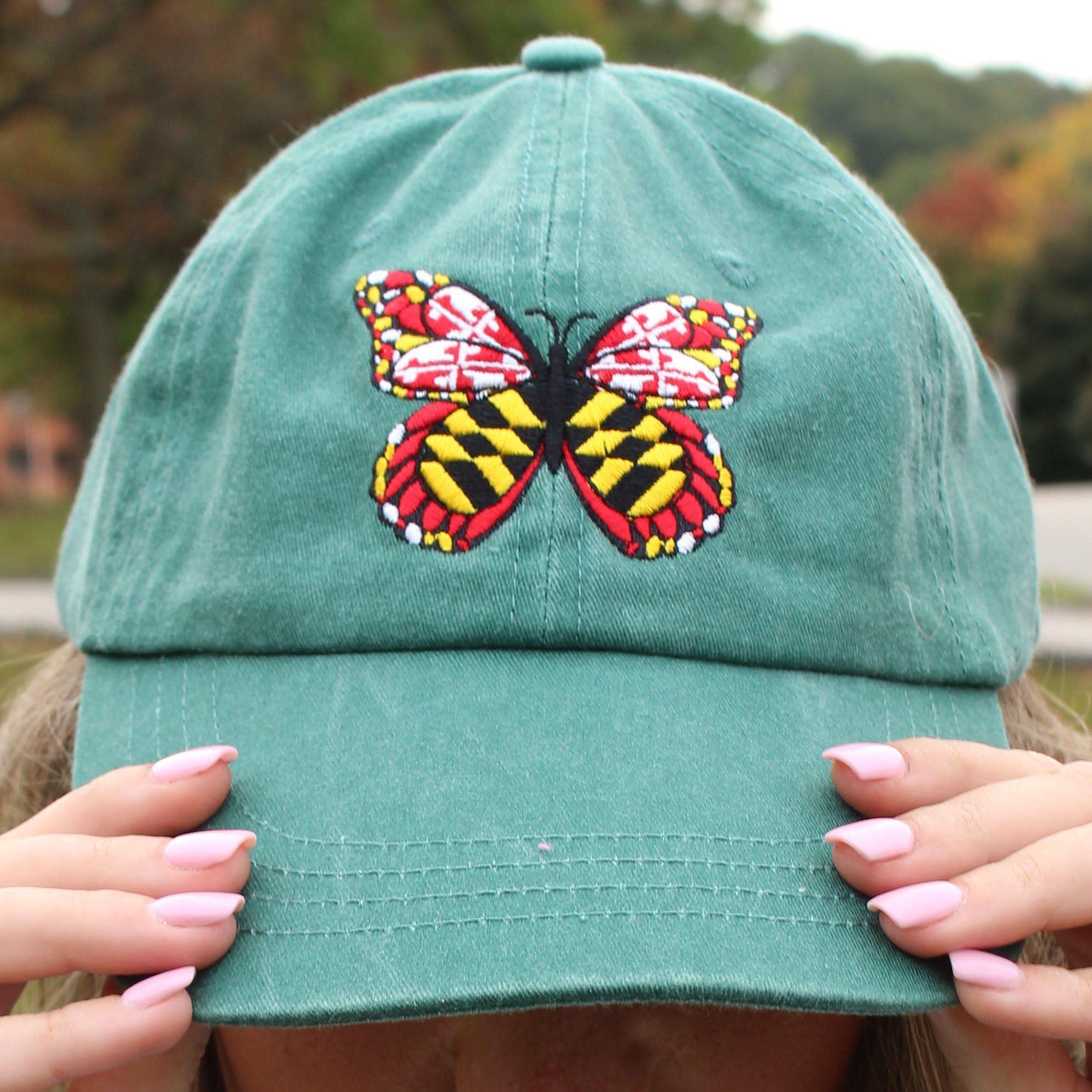 Maryland Flag Butterfly (Green) / Baseball Hat - Route One Apparel
