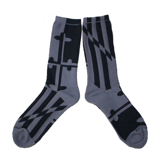 Greyscale Maryland Flag / Crew Socks - Route One Apparel