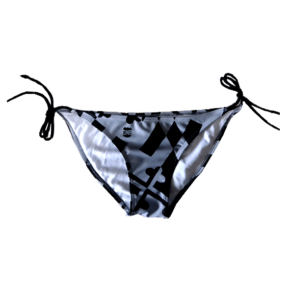 Greyscale Maryland Flag / Bikini Bottom - Route One Apparel