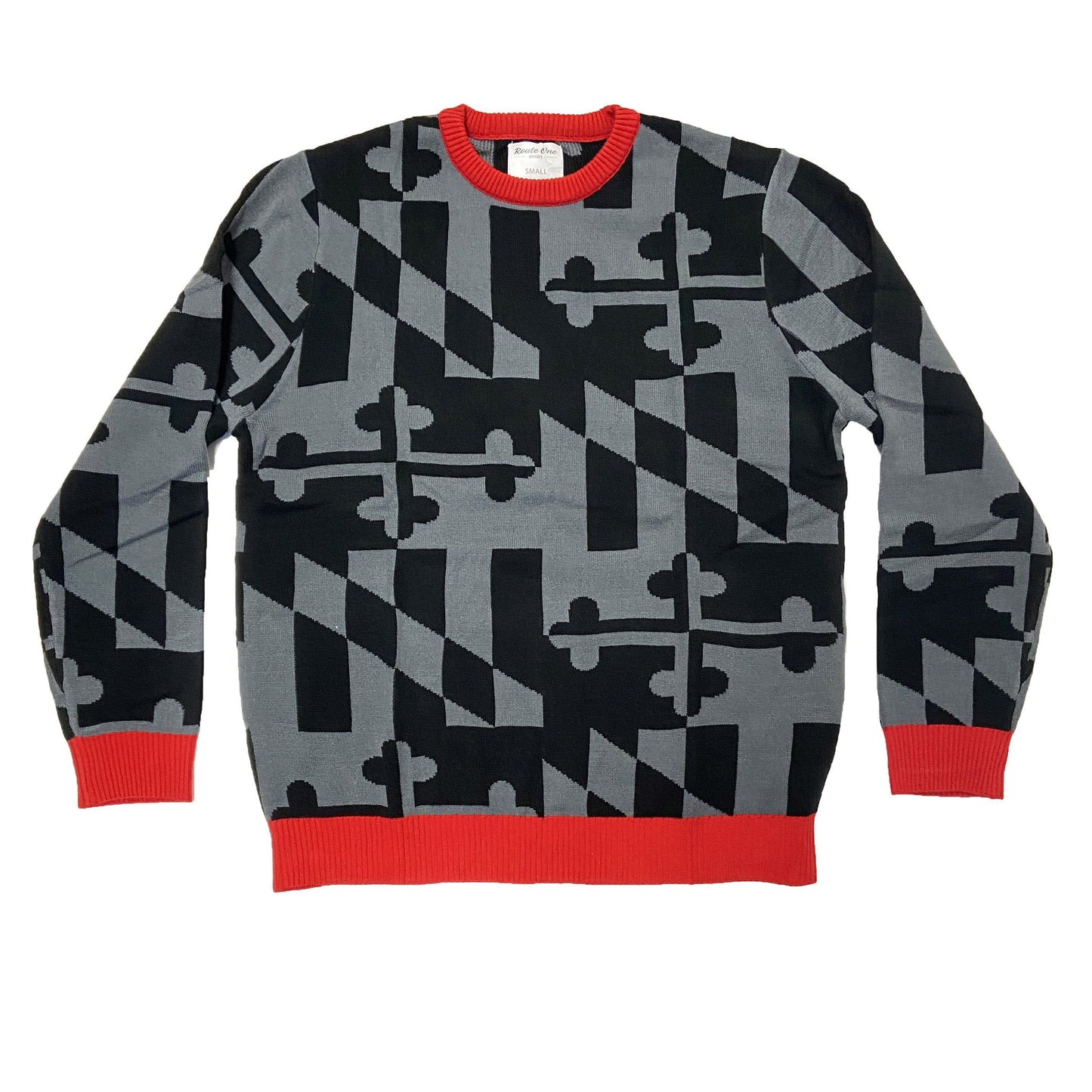 Greyscale Maryland Flag Pattern / Knit Sweater - Route One Apparel