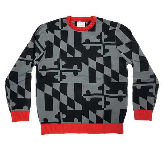 Greyscale Maryland Flag Pattern / Knit Sweater - Route One Apparel