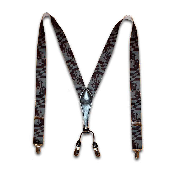 Greyscale Maryland Flag / Suspenders - Route One Apparel