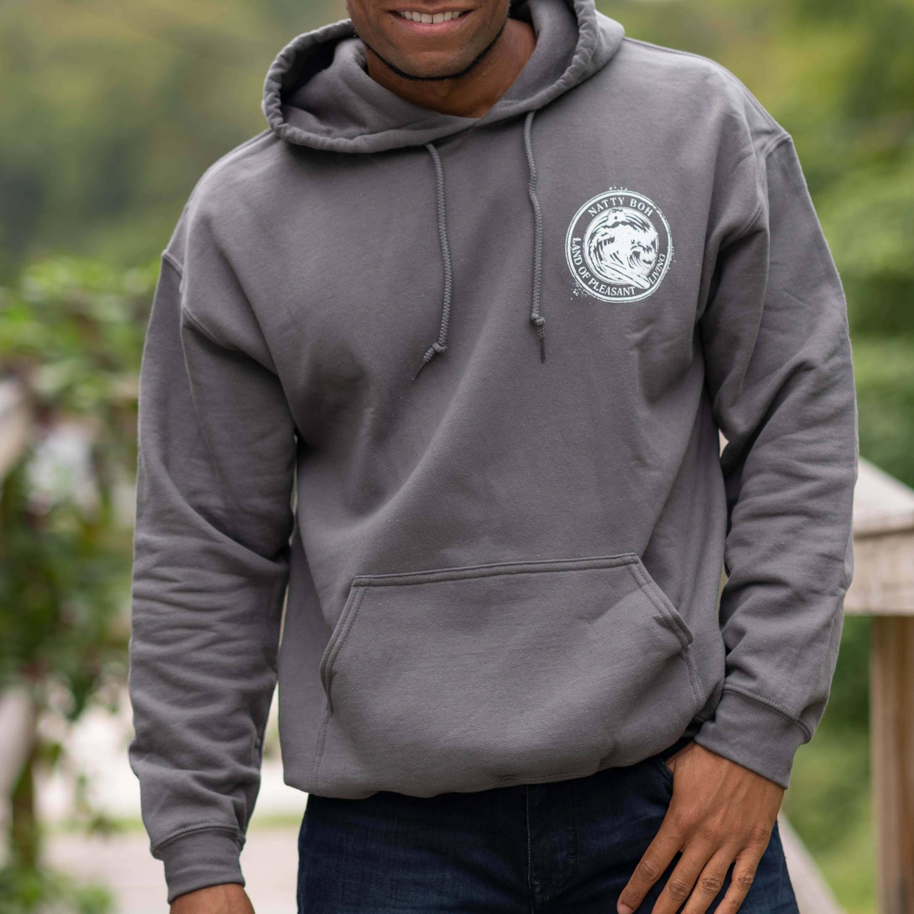 Natty Boh Surfer Dude Land of Pleasant Living (Dark Heather) / Hoodie - Route One Apparel