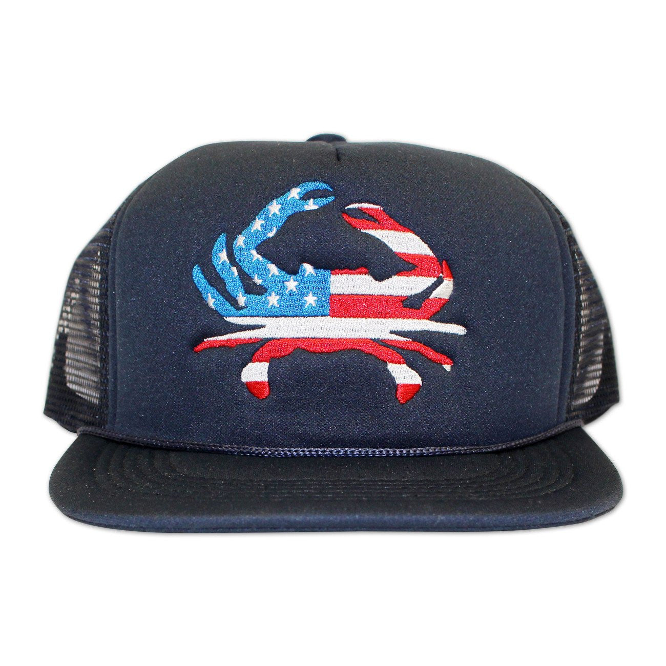 American Flag Crab (Navy) / Trucker Hat - Route One Apparel