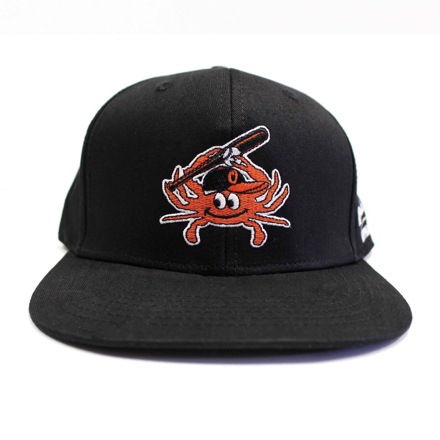 Baseball Orange Crab (Black) / Canvas Snapback Hat - Route One Apparel