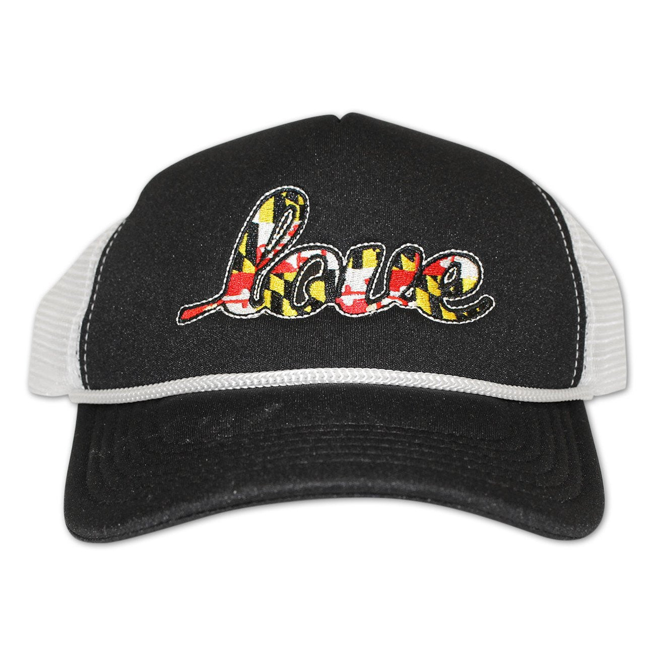 Maryland Love (Black) / Trucker Hat - Route One Apparel