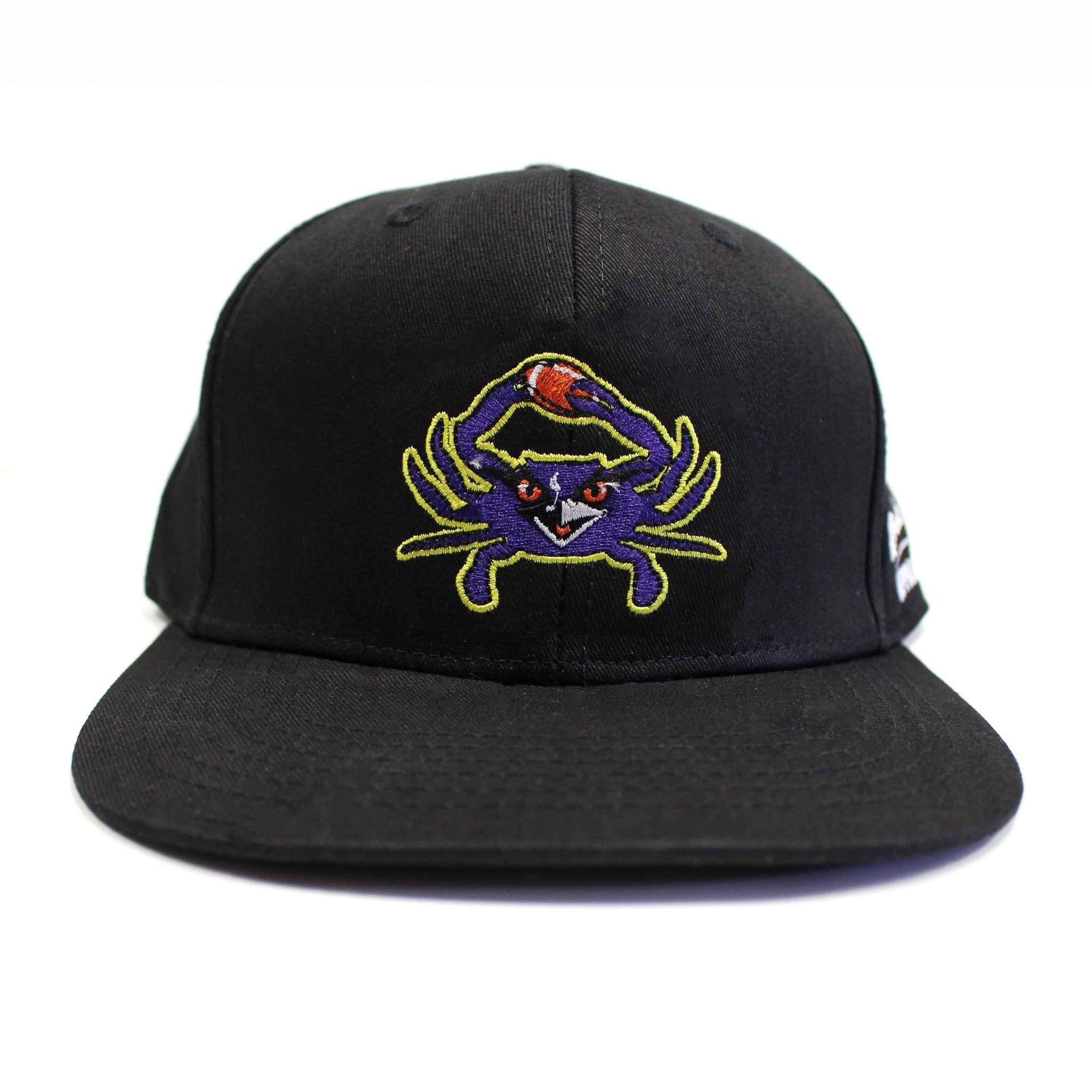 Football Purple Crab (Black) / Canvas Snapback Hat - Route One Apparel