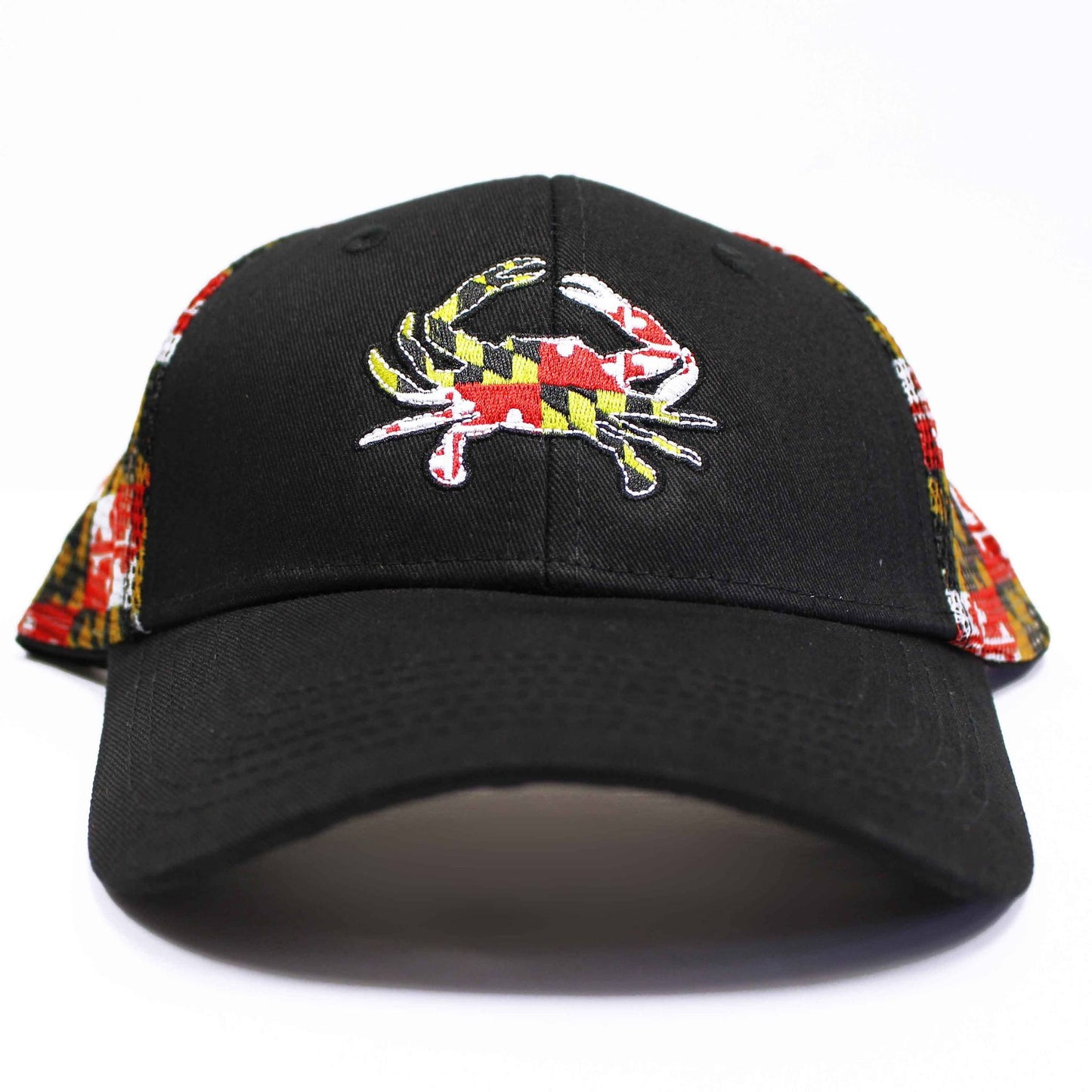 Maryland Full Flag Crab w/ Maryland Flag Mesh (Black) / Trucker Hat - Route One Apparel