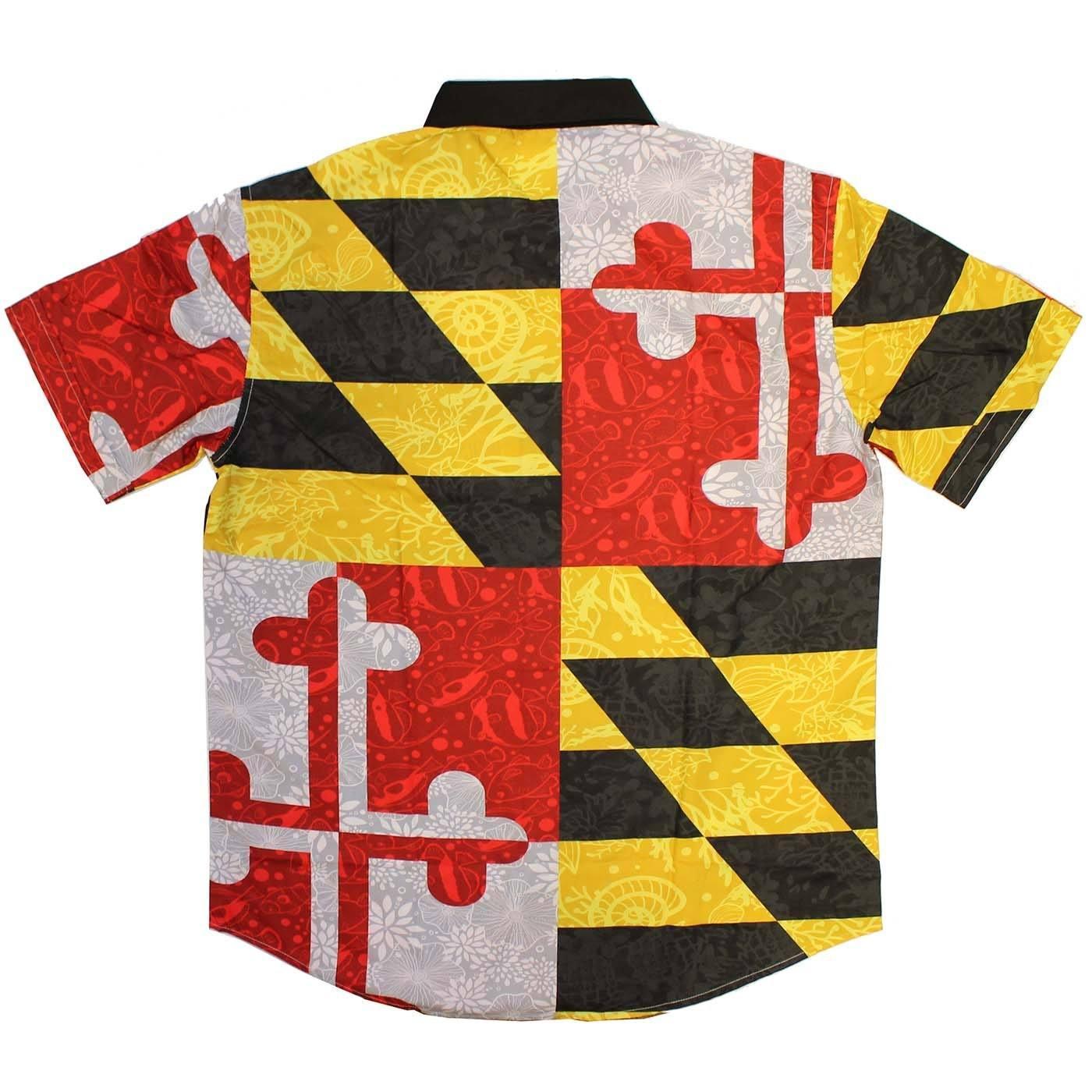 Maryland Flag Nautical Shells / Hawaiian Shirt - Route One Apparel