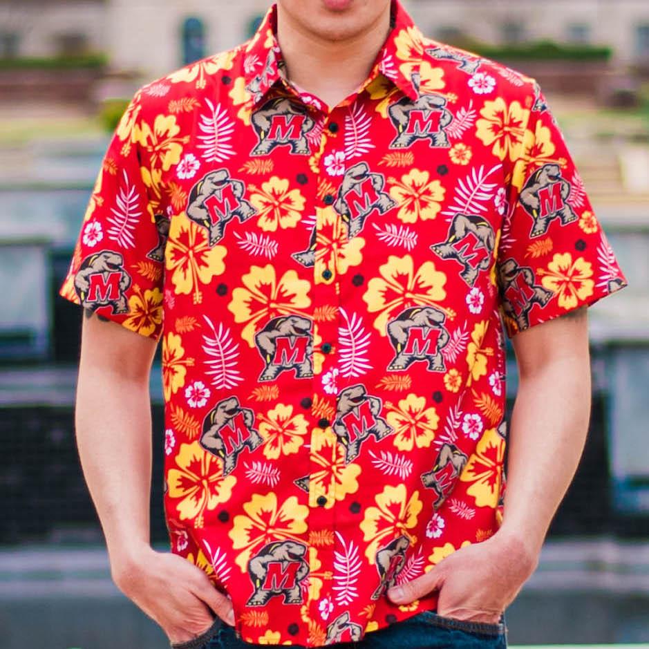UMD Testudo (Red) / Hawaiian Shirt - Route One Apparel
