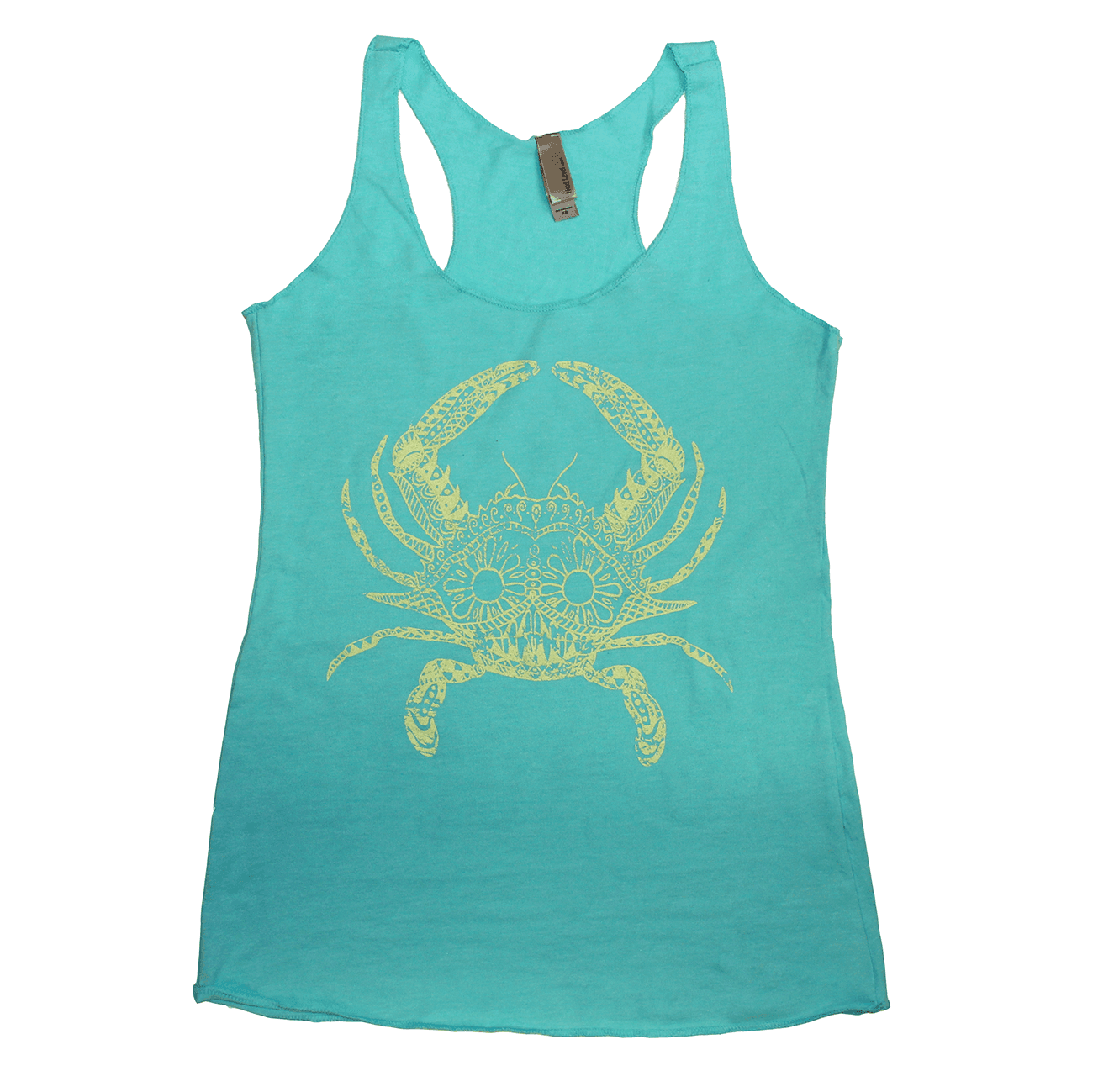 Henna Crab (Teal) / Ladies Racerback Tank - Route One Apparel