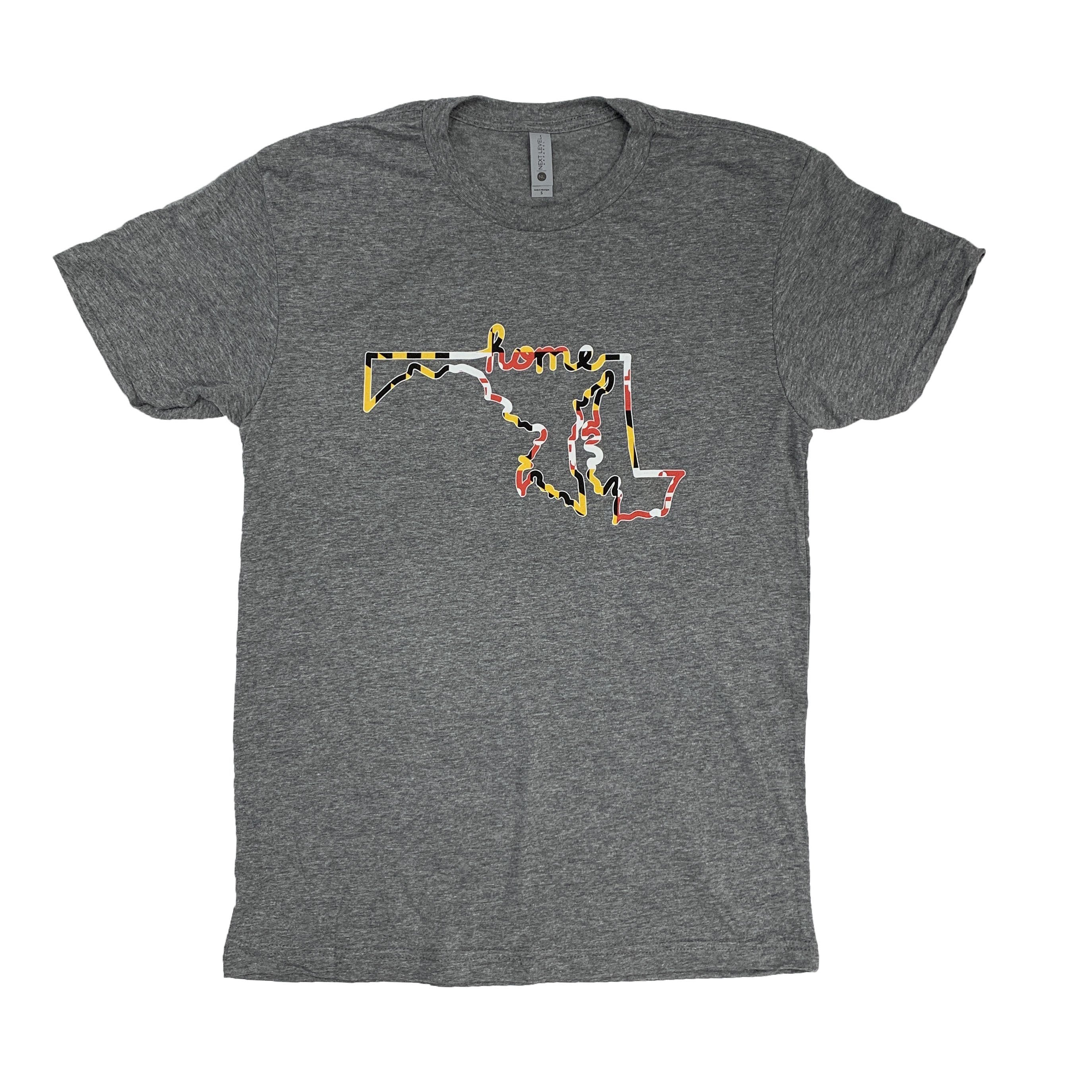 Maryland State Outline with Home (Premium Heather) / Shirt - Route One Apparel