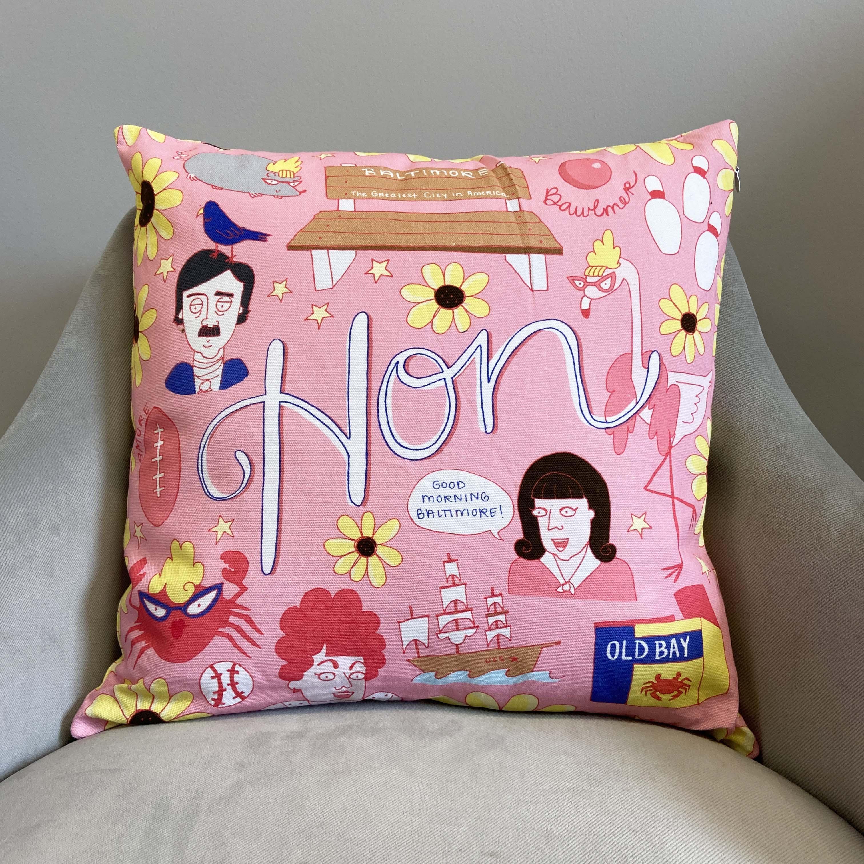 Baltimore Hon / Throw Pillow - Route One Apparel