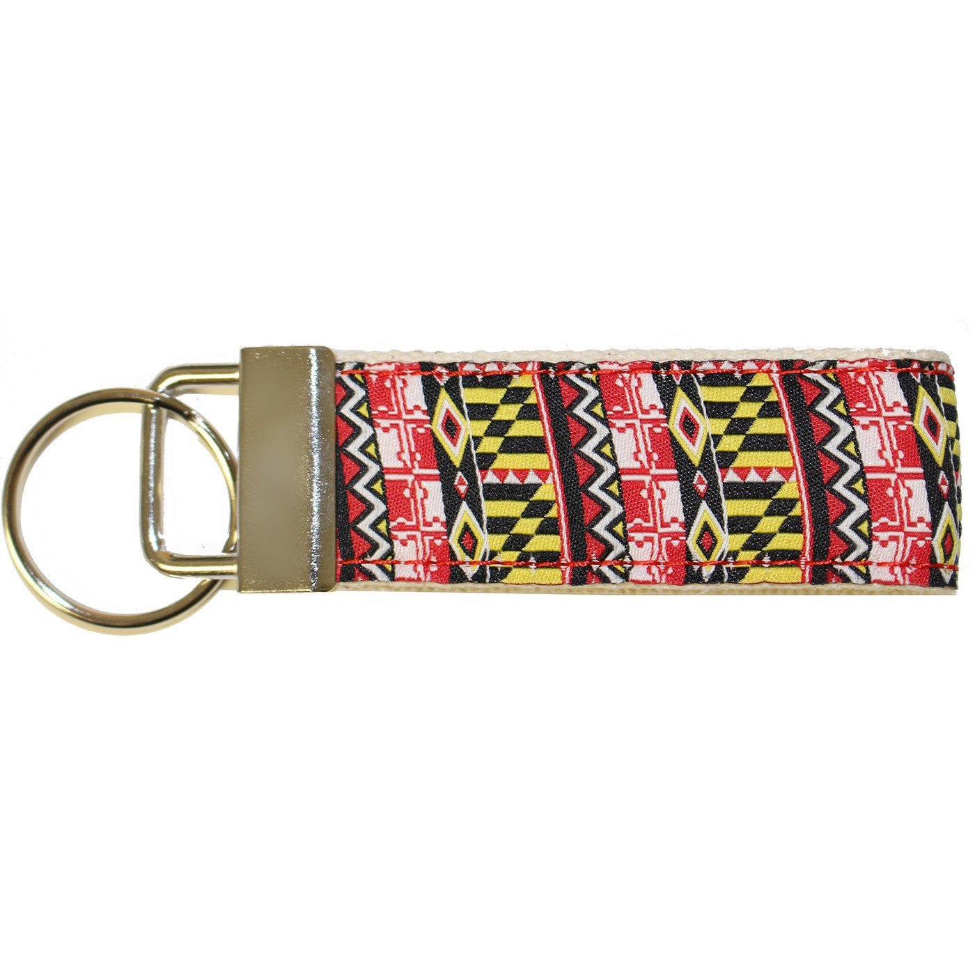 Maryland Flag Geometric Pattern / Key Chain - Route One Apparel