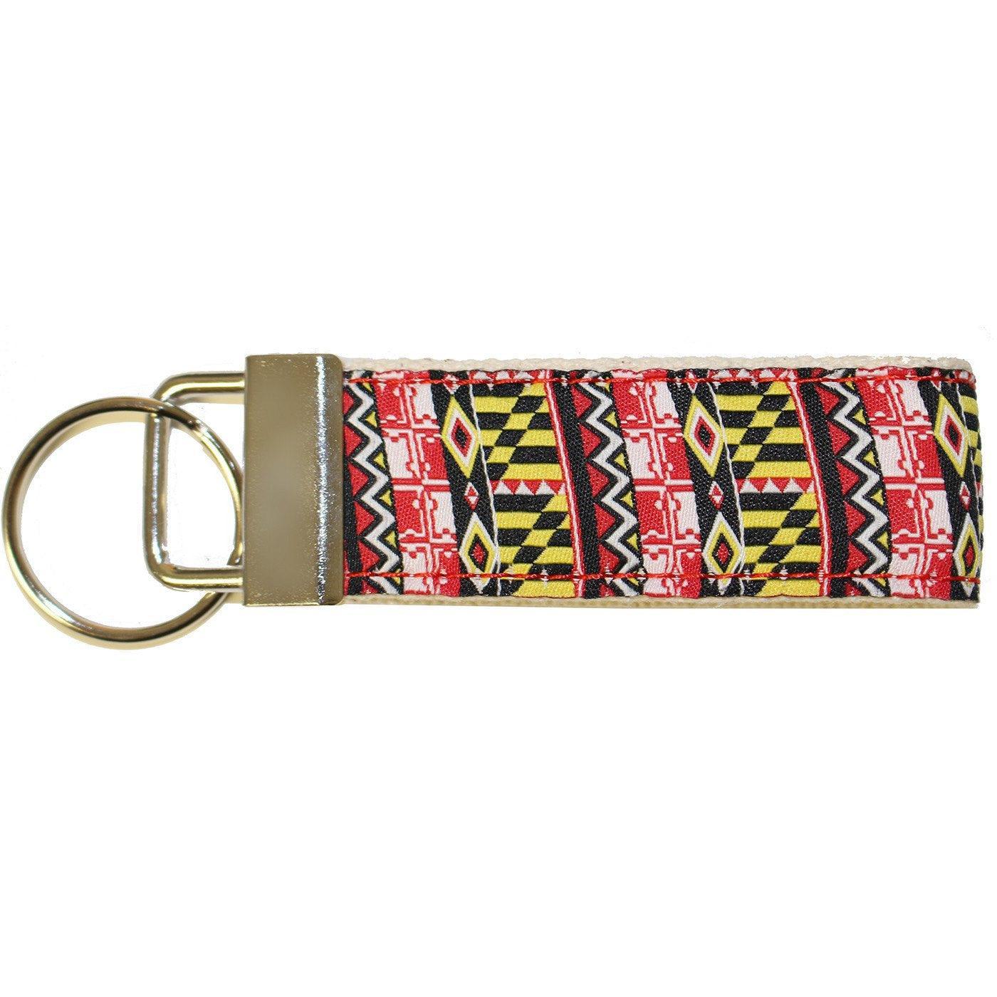 Route One Apparel Maryland Flag Geometric Pattern / Key Chain