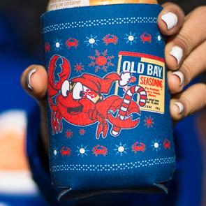 Crabby Holiday (Blue) / Can Cooler - Route One Apparel