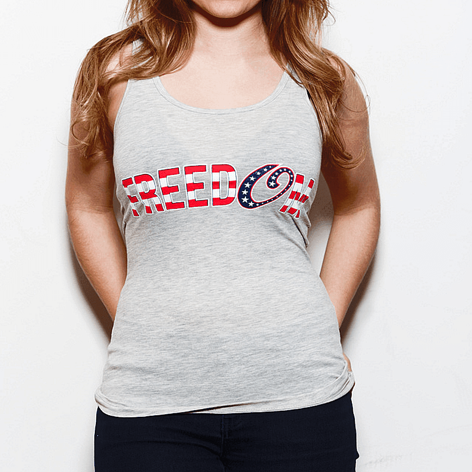 Freedom (Heather Grey) / Ladies Tank - Route One Apparel