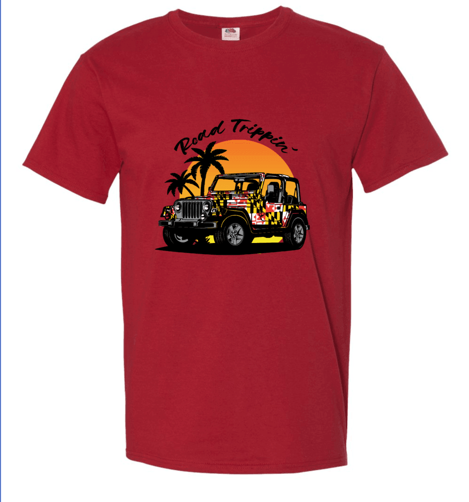Maryland Jeep Road Trippin' (Crimson) / Shirt - Route One Apparel