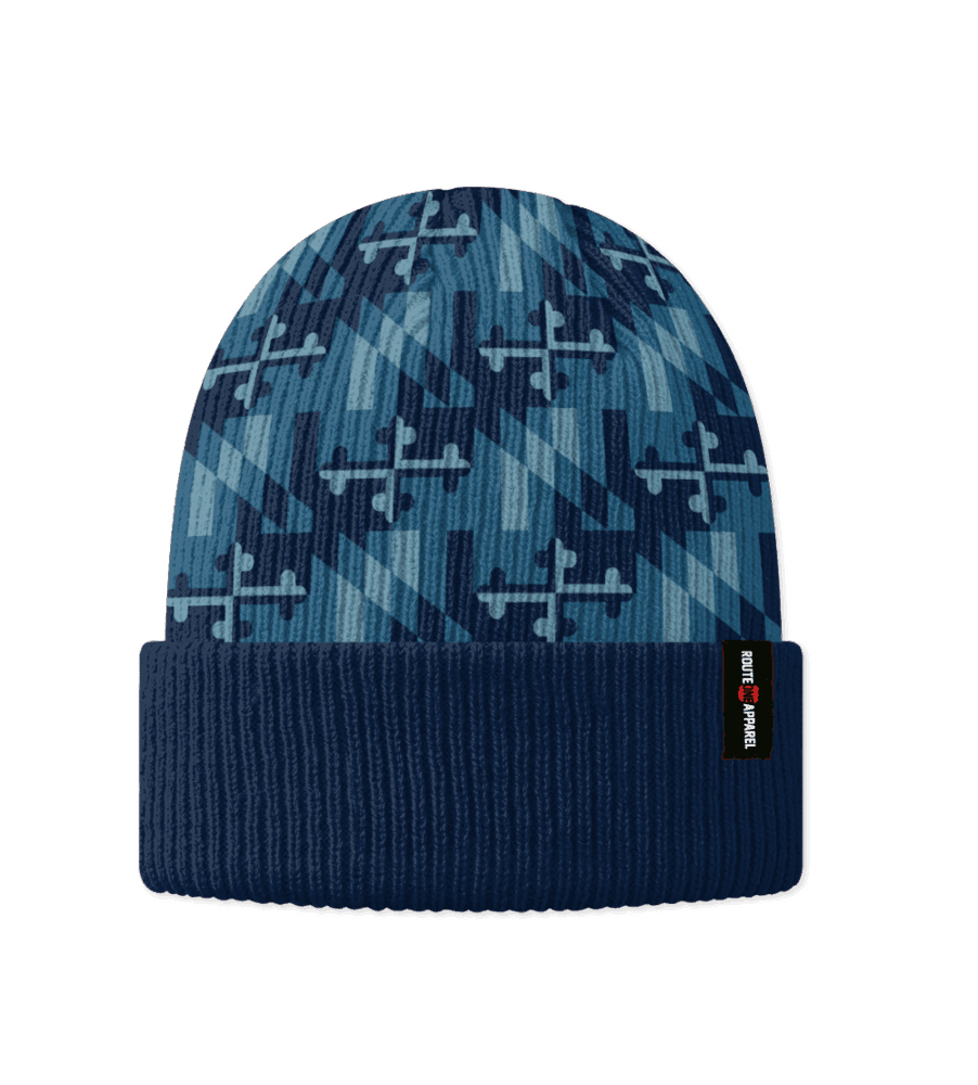 Blue Camo Maryland Flag / Beanie - Route One Apparel