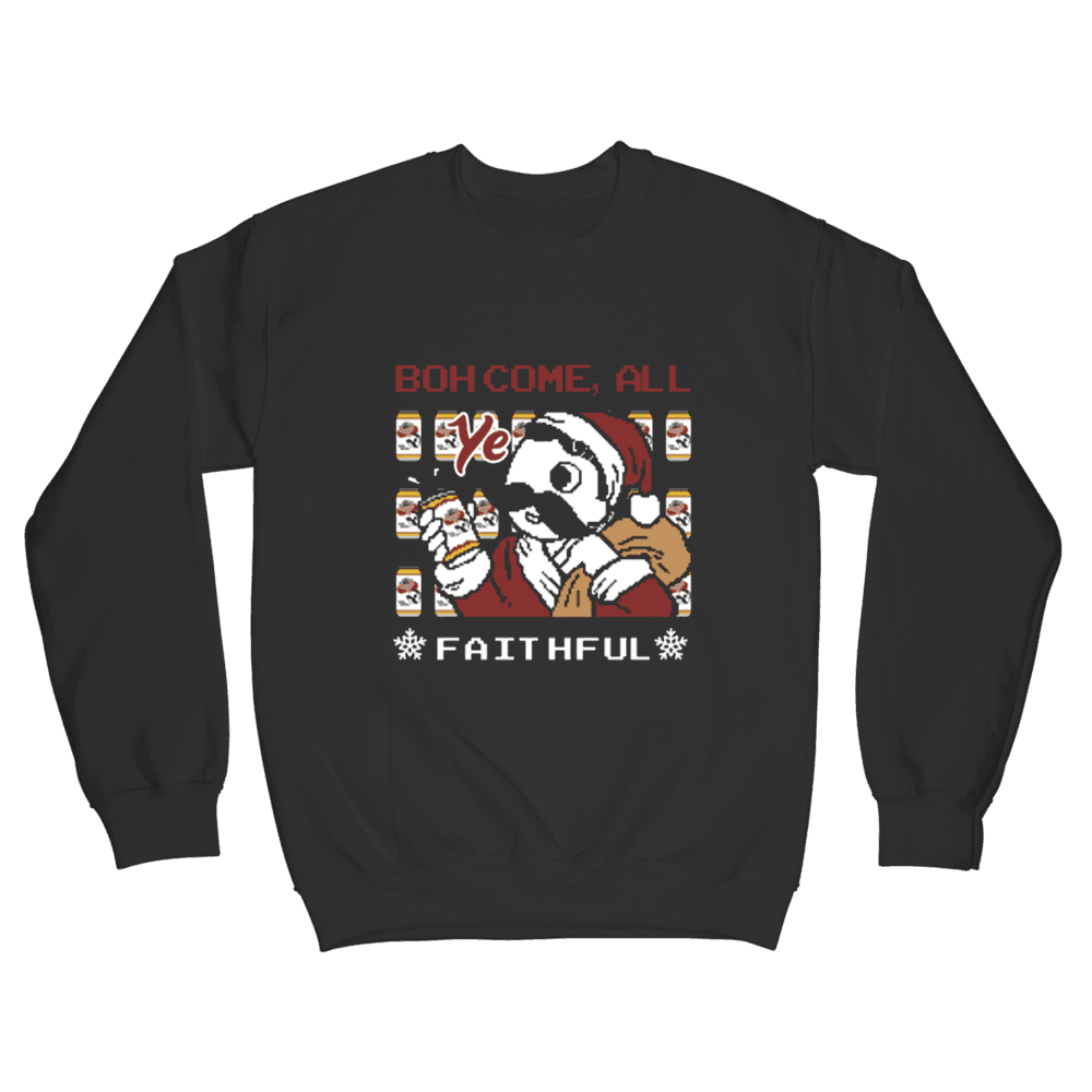 Boh Come, All Ye Faithful (Black) / Crew Sweatshirt - Route One Apparel