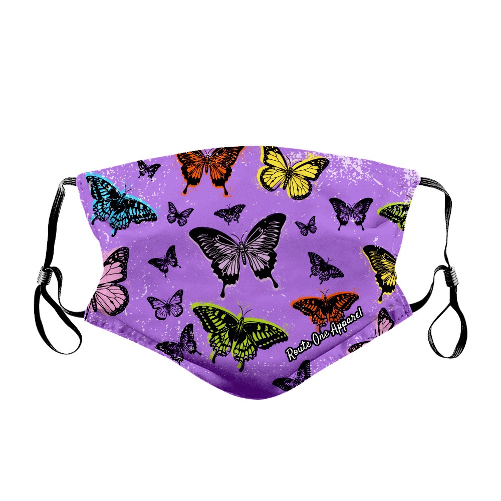 Butterflies (Purple) / Face Mask - Route One Apparel