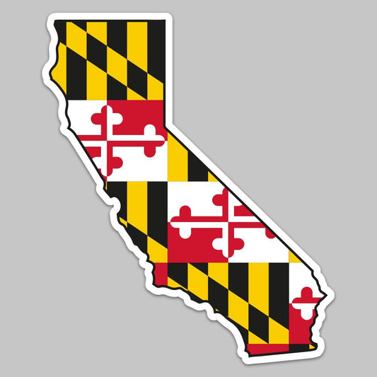 State of California w/ Maryland Flag / Sticker - Route One Apparel
