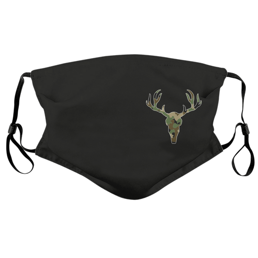 Side Camo Deer (Black) / Face Mask - Route One Apparel