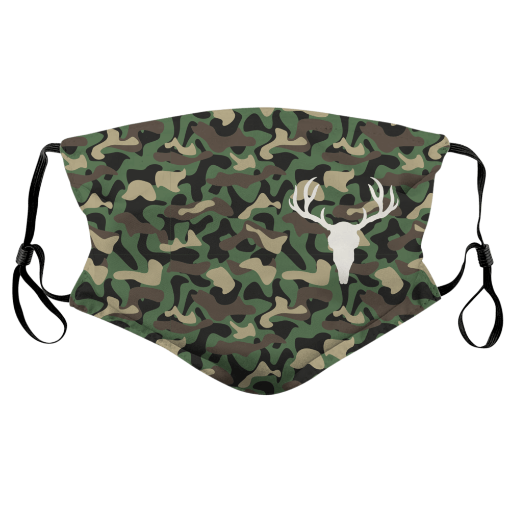 Side White Deer with Camo Pattern / Face Mask - Route One Apparel