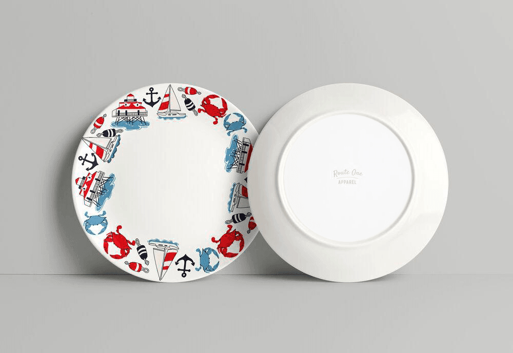 Captain of the Crabby Seas Border / Plate - Route One Apparel