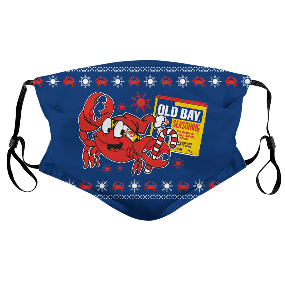 Old Bay Crabby Holiday (Blue) / Face Mask - Route One Apparel